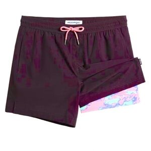 NWT Maamgic Mens 5 Inch Stretch Swimming Shorts w/  Compression Liner / Medium